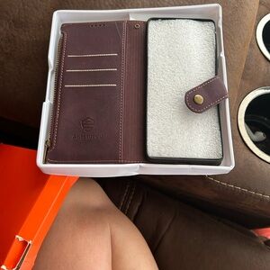 Brown Leather Wallet Phone Case